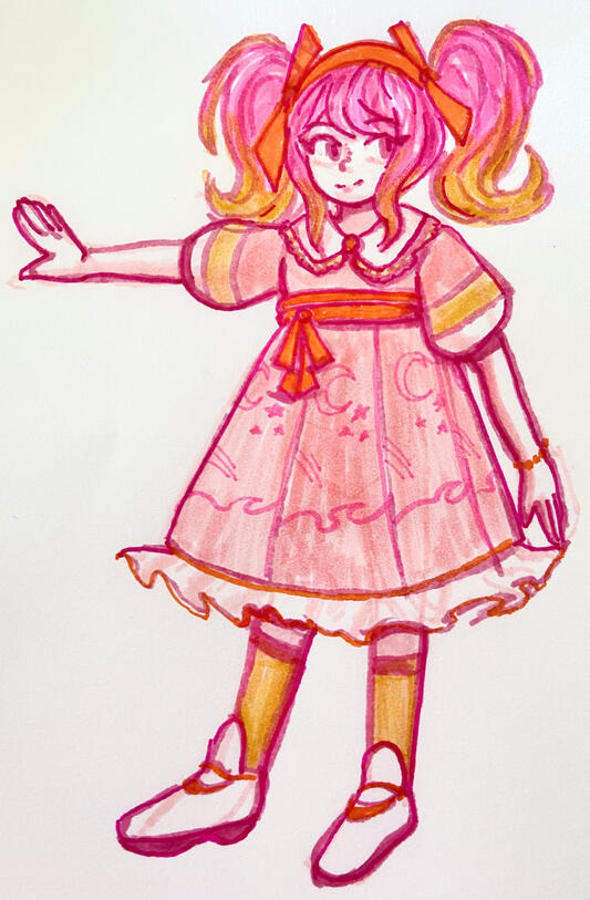 outfit design marker sketch